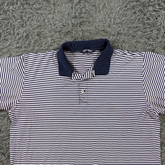 Polo By Ralph Lauren Shirt Men's XXL Blue Purple White Stripes Golf Polo - Picture 2 of 7